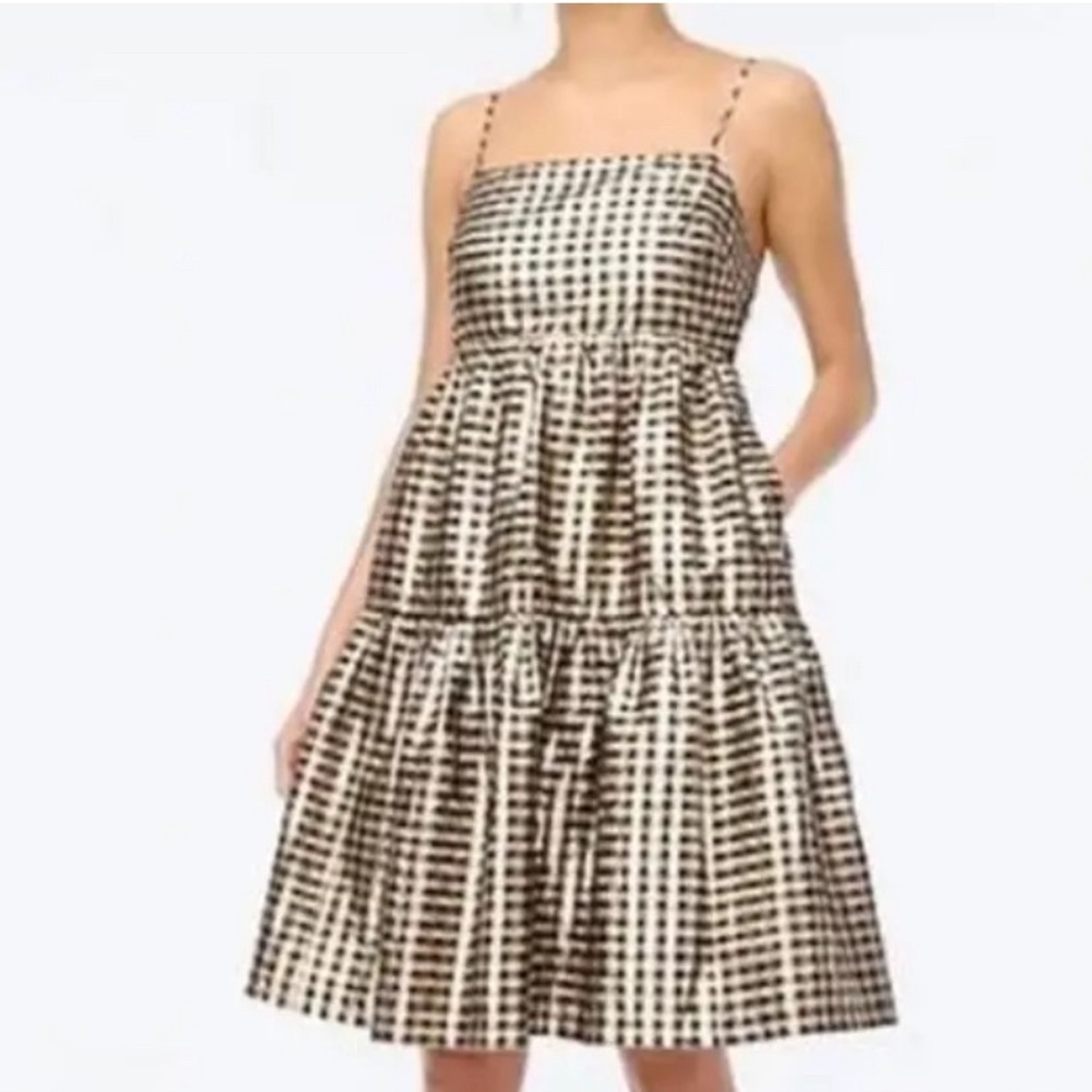 JCrew gold and black metallic dress with pockets